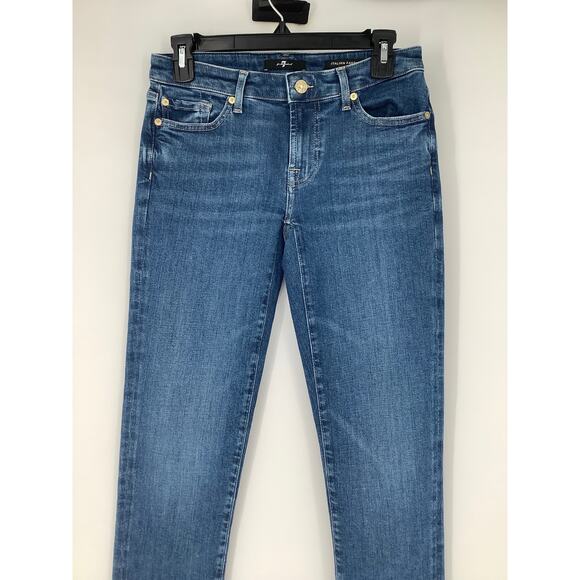 7 For All Mankind Women's 27 Saturday Pyper Slim Illusion Jeans Low Rise OS33-16 - Picture 6 of 10